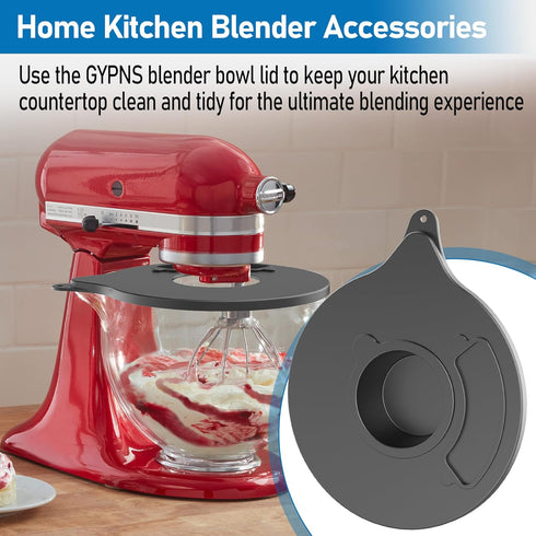 Mixer Bowl Cover for Kitchen-Aid K5GB 5 Quart Glass Part, Mixer Glass Bowl Splatter Guard Lid with Ingredient Opening Compatible with KitchenAid T...