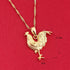 Women Jewelry 24k Gold Plated Animal Rooster Chicken Pendant Necklace Jewelry...