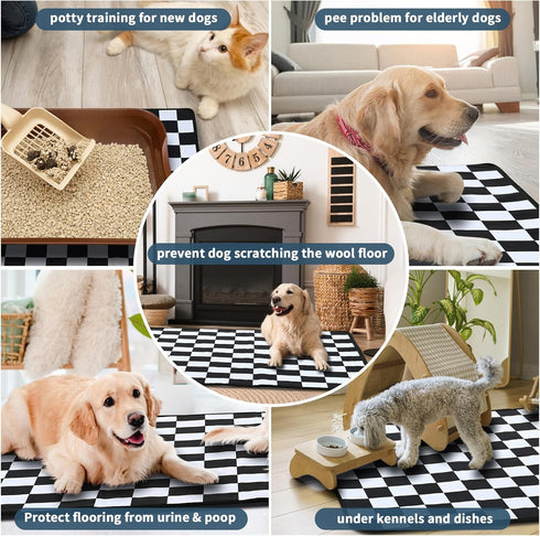 Washable Puppy Pee Pad for Dogs & Pets Cat Guinea Pig Rabbit, 36x24” 4-Layer Reusable Non-Slip Dog Mat for Potty Training Whelping Food, Puppies E...