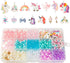 OSNIE Unicorn DIY Bead Jewelry Making Kit for Kids Girls with Unicorn Rainbow Heart Bow-Knot Lollipop Crown Key Charms Beads for Bracelets Rings N...