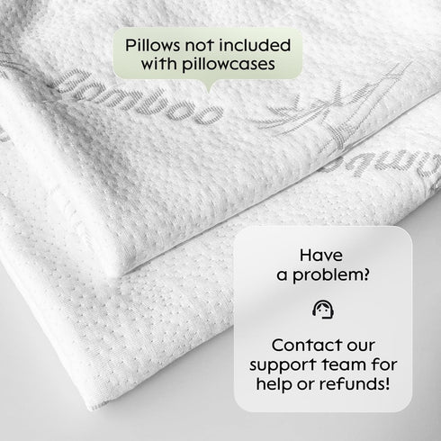 2 Pack Viscose Made from Bamboo Pillow Protectors - Cooling Pillow Protectors Queen 20x30 Pair Zippered Case, Guaranteed Noiseless Pad, Ultra Plus...