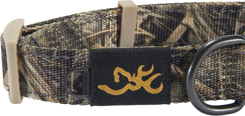 Browning Classic Preformance Webbing Pet Collar, Fully Adjustable, Available in Solid Colors and Camo Patterns, Realtree MAX-7, Large...
