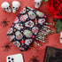 12 Pcs Sugar Skull Pens with Pencil Case Ballpoint Pens Retractable Click Ball Pens Sugar Skull Gifts Skull Pouch with Zipper for Cinco de Mayo Ch...