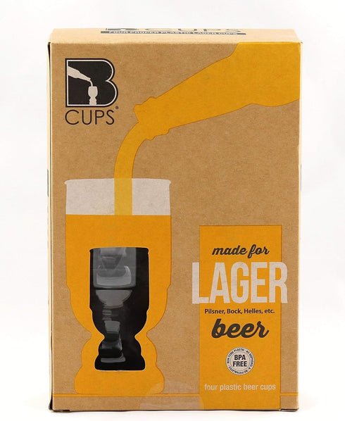 BCups Lager Outdoor Plastic Craft Beer Cups, BPA & BPS-free (4-Pack)...