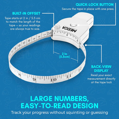 Body Fat Caliper and Measuring Tape for Body - Skinfold Calipers and Body Fat Tape Measure Tool for Accurately Measuring BMI Skin Fold Fitness and...