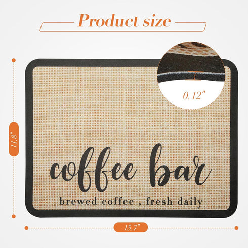 Coffee Mat Coffee Bar Mat,Coffee Pad Coffee Machine Mat,Waterproof Rubber Backing Absorbent Drying Mat,Coffee Maker Mat for Counter,11.8" W x 15.7...
