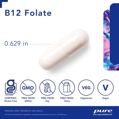Pure Encapsulations B12 Folate - Energy Supplement to Support Nerves, Energy Metabolism & Cognitive Support* - with Vitamin B Folate as Metafolin ...