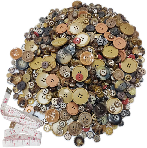 500-600 Pieces Variou Size Resin Buttons Various Shapes Variou Color Sewing Craft Kids Handmade Button Painting DIY Ornament with 60" Long Soft Ru...