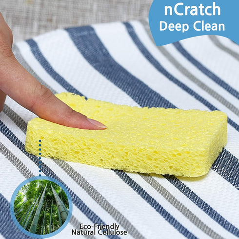 10 Pack Pop Up Compressed Cellulose (1pc Individual Packaged) for Cleaning Scrub Sponge, Washing Dish for Kitchen, Bathroom. Ideal for Trucker, Ca...
