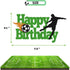 Soccer Cake Topper Happy Birthday Sign Football Player Cake Decorations for Sport Theme Man Boy Girl Birthday Party Supplies Double Sided Green Sp...