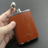 3oz Brown Red Leather Wrapped Hip Flask with a Funnel 18/8 Stainless Steel-YM102...