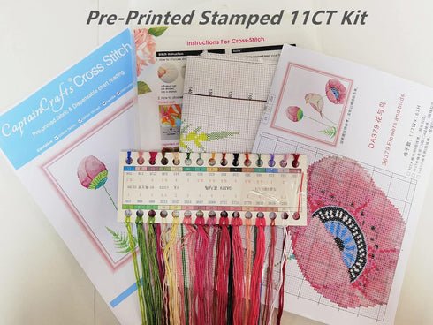 CaptainCrafts New Cross Stitch Kits Embroidery Kit Full Range Pre-Printed and Counted Fabrics Kits for Adults Beginners Home Decor (Stamped 11CT, ...