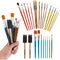 Artlicious Foam Brushes Wood Handle Paint Brush Set - Use with Craft, Watercolor, Oil, Gouache Paints, Face Art, Washable Paints, Miniature Detail...