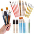 Artlicious Foam Brushes Wood Handle Paint Brush Set - Use with Craft, Watercolor, Oil, Gouache Paints, Face Art, Washable Paints, Miniature Detail...