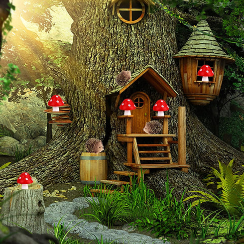 8 Pcs Fairy Wild Garden Accessories Mini Hedgehogs and Mushroom Statue Micro Landscape Plant Pots Bonsai Craft Decor Miniature Mushroom Figurines ...