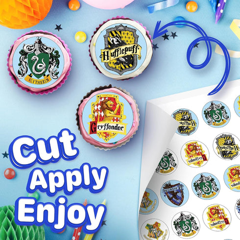 30 x Cupcake Toppers - Wizarding World Inspired Collection of Edible Cake Decorations | Uncut on Wafer Sheet...