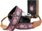 Padwa Lifestyle Pink Vintage Embroidered Camera Strap - 2" Wide Cowhide Head Camera Straps,Cotton Woven Adjustable Shoulder & Neck Strap for All D...