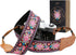 Padwa Lifestyle Pink Vintage Embroidered Camera Strap - 2" Wide Cowhide Head Camera Straps,Cotton Woven Adjustable Shoulder & Neck Strap for All D...