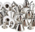 YORANYO 30 Sets 5/16" Height Spikes and Studs 8MM Handbag Feet Silver Color Barrel Spikes Screw Back Punk Studs and Spikes Kit for Clothing Shoes ...