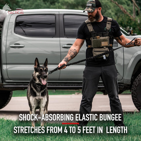 WOLF TACTICAL Bungee Dog Leash No Pull Dog Leash Large Dogs - Dog Leashes for Large Dogs Heavy Duty Dog Leash...