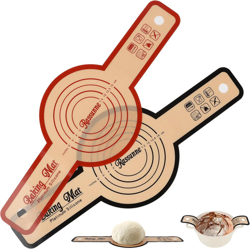 2 Colors Silicone Bread Sling for Dutch Oven, Essential Sourdough Bread Baking Supplies, Reusable Non-Stick Silicone Baking Mat, Perfect for Easy ...
