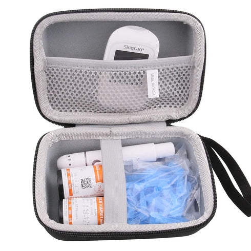 Hard EVA Carrying Case for Care Touch/Accu-Chek/KETO MOJO/CareSens Blood Glucose Monitor Kit - Diabetes Testing Kit Case.(Only Case) (large)...