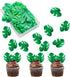 48pcs Edible Tropical Turtle Leaves Cupcake toppers, Palm Leaf Cake Topper, Edible Wafer Paper Leaf Cake Decoration for Hawaii Aloha Jungle Summer...