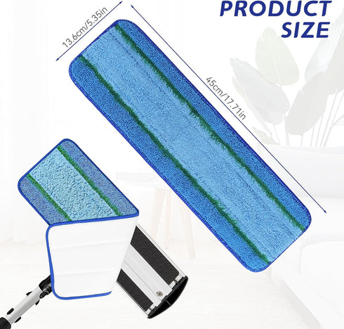 Upgraded Replacement Microfiber Mop Pads for Rubbermaid Commercial 18 Inch Mop 17 Inch Mop, Reusable Wet & Dry Commercial Cleaning Flat Mop System...