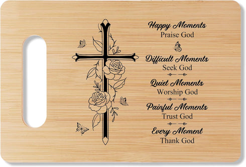 Christian Bamboo Cutting Board Gift, Bible Verse Cutting Board Home Kitchen Decor, Encouragement Spiritual Gifts, Inspirational Gifts For Women Fa...