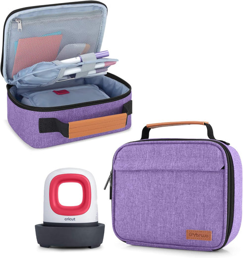 Yarwo Carrying Case Compatible with Cricut Easy Press Mini, Portable Tote Bag for Craft Tools and Accessories, Purple...