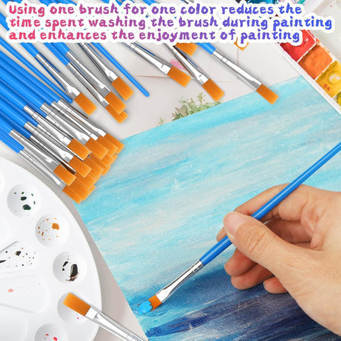 Paint Brushes Set for Acrylic Painting, 30 Pcs Art Paint Brushes Flat Acrylic Paint Brush, Nylon Paint Brushes for Kids Adults Oil Watercolor Rock...