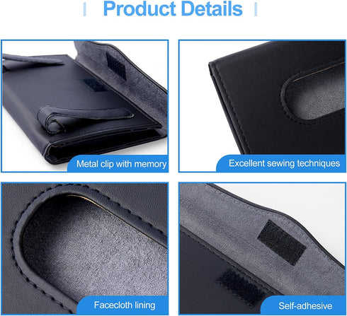 Car Tissue Holder, Upgraded Version Hanging Tissue Holder in Car, Premium PU Leather Car Napkin Holder for Universal Auto, Easy Use (Black)...