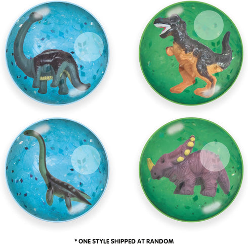 Mega Bounce - Dinosaur from Deluxebase. Dinosaur Bouncy Balls for Kids with Enclosed Dinosaur Figurines. Small Rubber Balls for Kids with Animal F...