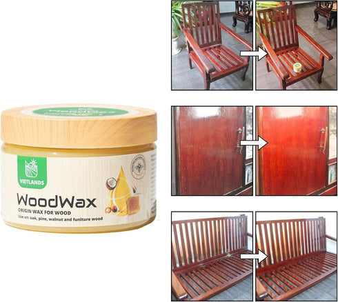Wood Wax - Wood polish for furniture, Protector & Shine Wood Doors, Tables, Chairs, Cabinets and Floors for Home Furniture wax...
