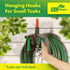 DF OMER Plastic Garden Water Hose Holder Fits 50 ft. Hose – 9.2x5.9x5.5 in. Weatherproof Wall Mount Hose Rack Hanger for Outside with Hanging Hook...