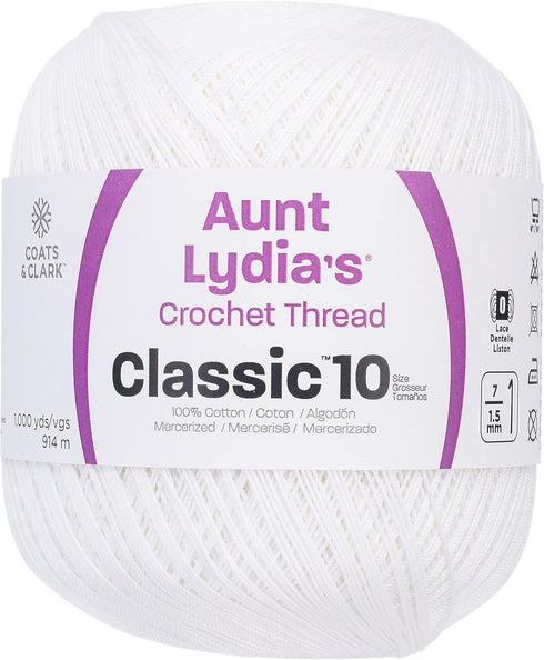 Aunt Lydia Value Crochet Cotton, White - 151.0201...