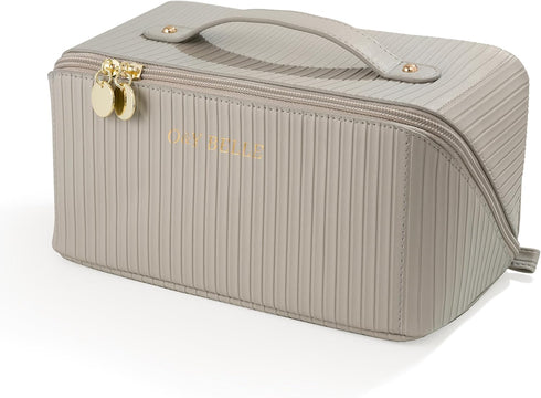 O&Y BELLE Large Capacity Travel Makeup Bag, Portable Travel Toiletry Bag, Makeup Bag Organizer, Open Flat Travel Cosmetic Bag, Cosmetic Bags for W...
