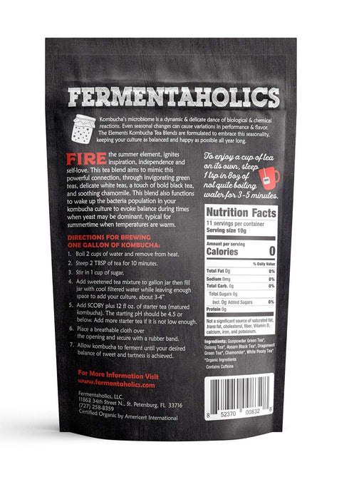 Fermentaholics - Element Kombucha Tea Blends | USDA Certified Organic Kombucha Tea Blend | Kosher Certified (Fire Blend)...