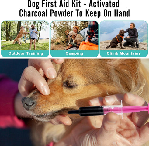 Activated Charcoal for Dogs, Cats, and All Pets, Charcoal for Dogs Poisoning, Digestive Health, Gas & Liver Support, Non-GMO, Gluten Free,3.53oz(P...