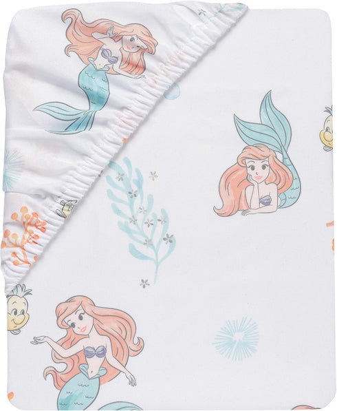 Bedtime Originals Disney Baby The Little Mermaid White Fitted Crib Sheet - Ariel...