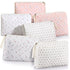 6 Pieces Coquette Makeup Bag Cotton Cosmetic Bag Cute Flower Makeup Bag Aesthetic Large Floral Makeup Pouch Quilted Travel Toiletry Bag Kawaii Stu...