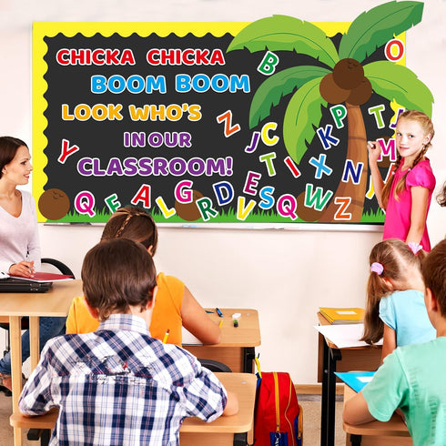 Summer Bulletin Board Summer Classroom Decoration Letter Palm Tree Cutouts Chicka Chicka Boom Boom Bulletin Board for Teachers Students Hawaiian P...