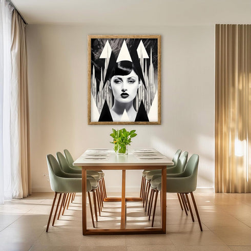 Posterizer 1 pcs-black and white collage with goth vintage woman-Retro Art-Abstract & Modern Art-Gift for Art Lovers- UNFRAMED Wall Art...