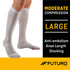 FUTURO Anti-Embolism Knee Length Stockings, Large Regular, White, Moderate (18 mm/Hg)...