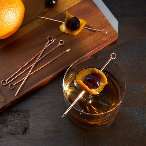Viski Summit Cocktail Picks for Appetizers and Drinks, Stainless Steel Toothpicks for Olives, Cherries, Cheeses, Citrus Garnishes, Cocktail Party ...