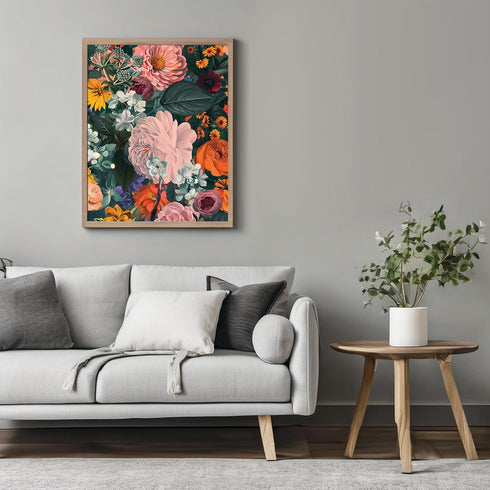 Posterizer 1 pcs-painted lush girly pastel flowers-Floral & Botanical Art-Abstract & Modern Art-Decor for Home & Office- UNFRAMED Wall Art...