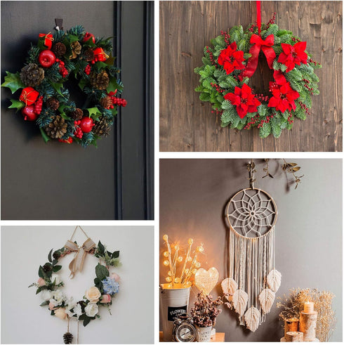 3 Pack Large Metal Floral Hoop Wreath Macrame Gold Hoop Rings(6 Inch8 Inch10 Inch) for Making Wedding Wreath Decor and DIY Dream Catcher Wall Hang...