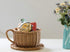 Wicker Saucer Coffee Mug Cup Decorative Gift Basket Desk Organizer...