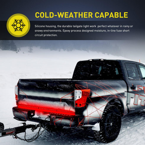 Nilight 60" Truck Tailgate Light Bar 108 LED Single Row Light Strip with Red Running Brake Lights Turn Signal White Reverse Light, 2 Years Warrant...