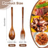 6Pcs Wooden Spoons Forks Set Wooden Spoons and Forks Cutlery Set, Reusable Wooden Utensil Set Wood Spoons Flatware Sets for Stirring Cooking Campi...